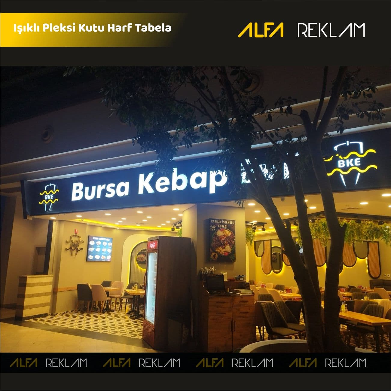 Paslanmaz Krom & Pleksi Kutu Harf Tabela